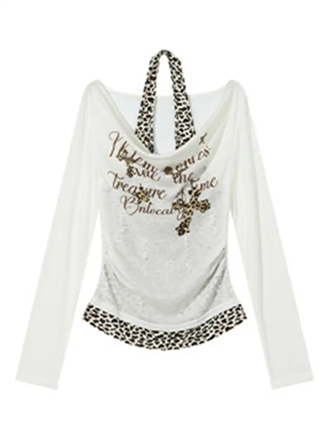 BIGGOLD | Printed Faux Two-Piece Long-Sleeved Top