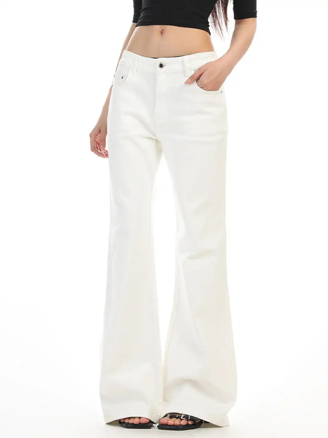 BIGGOLD | Slightly Flared Straight-Leg White Jeans