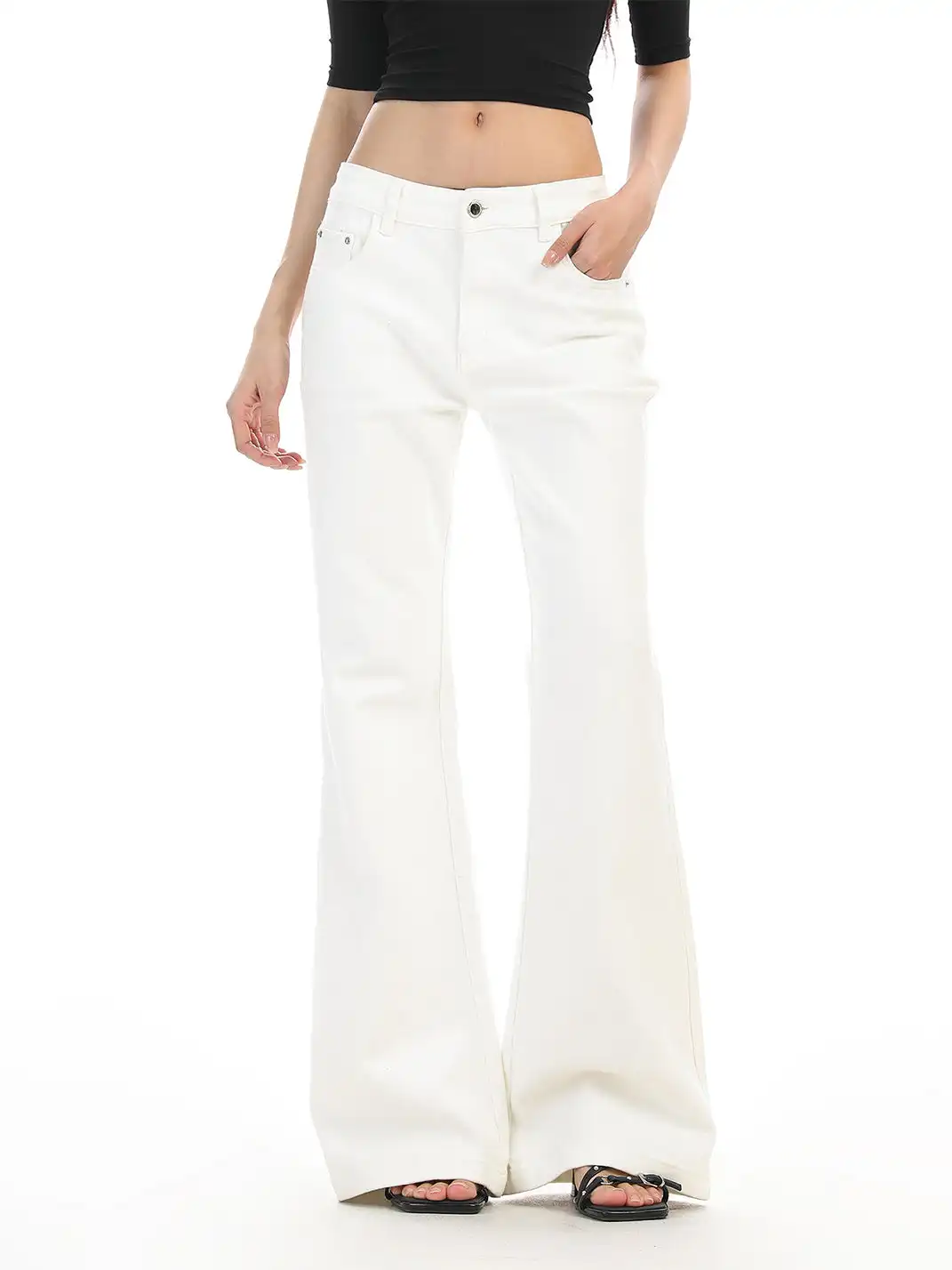 BIGGOLD | Slightly Flared Straight-Leg White Jeans