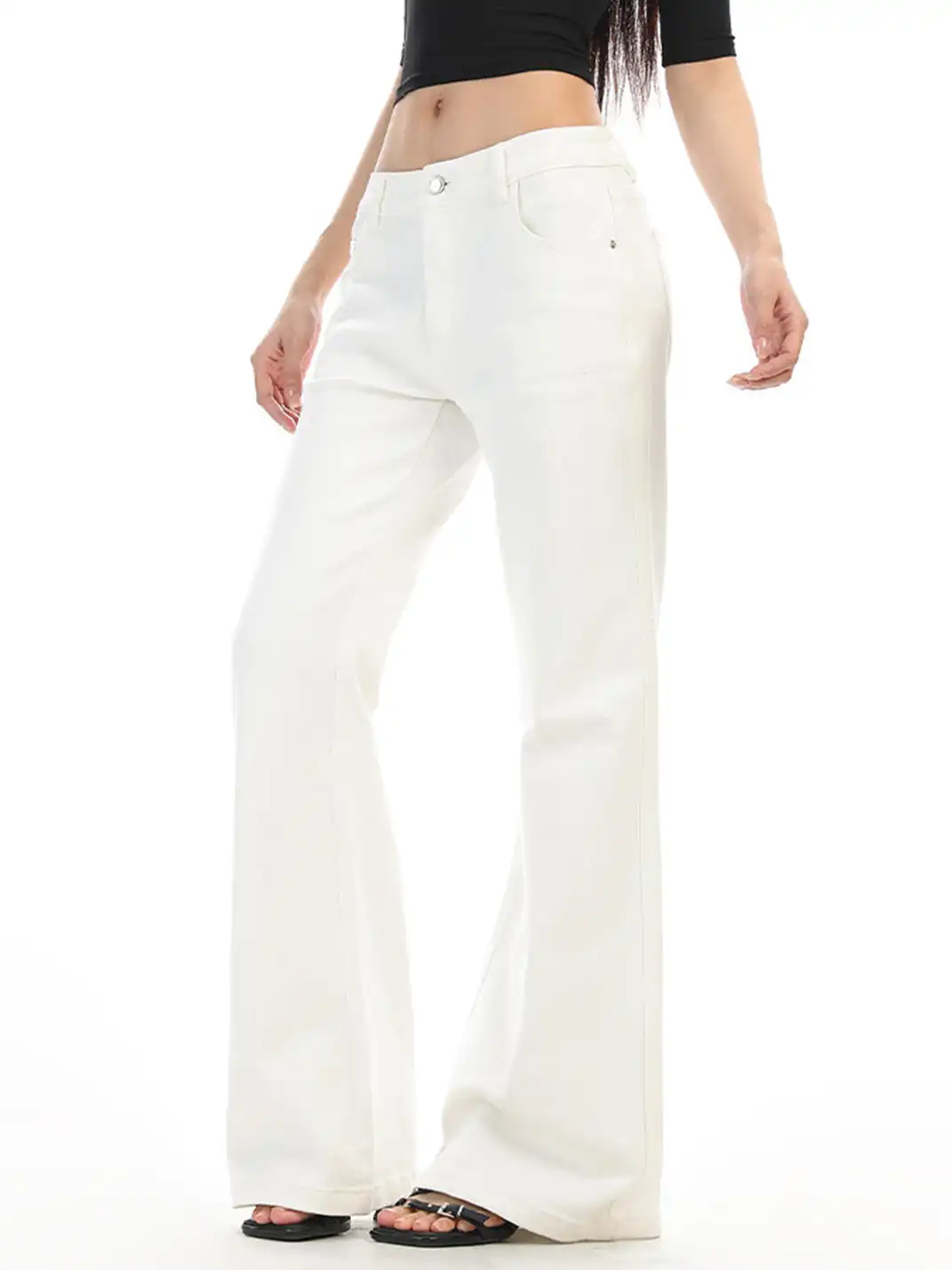 BIGGOLD | Slightly Flared Straight-Leg White Jeans
