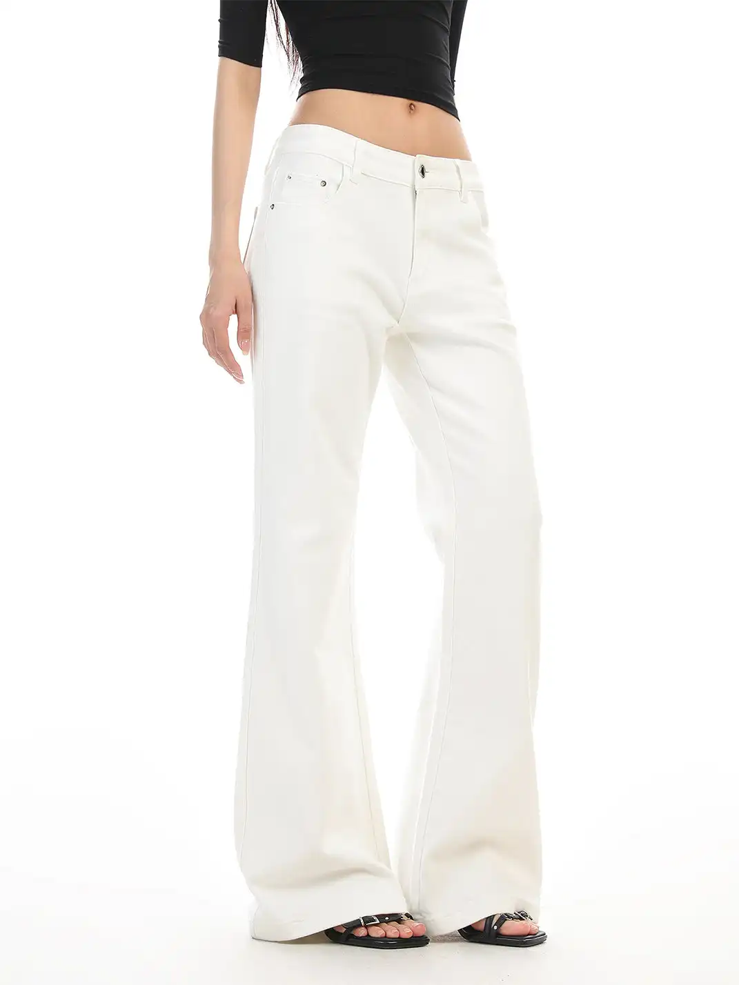 BIGGOLD | Slightly Flared Straight-Leg White Jeans