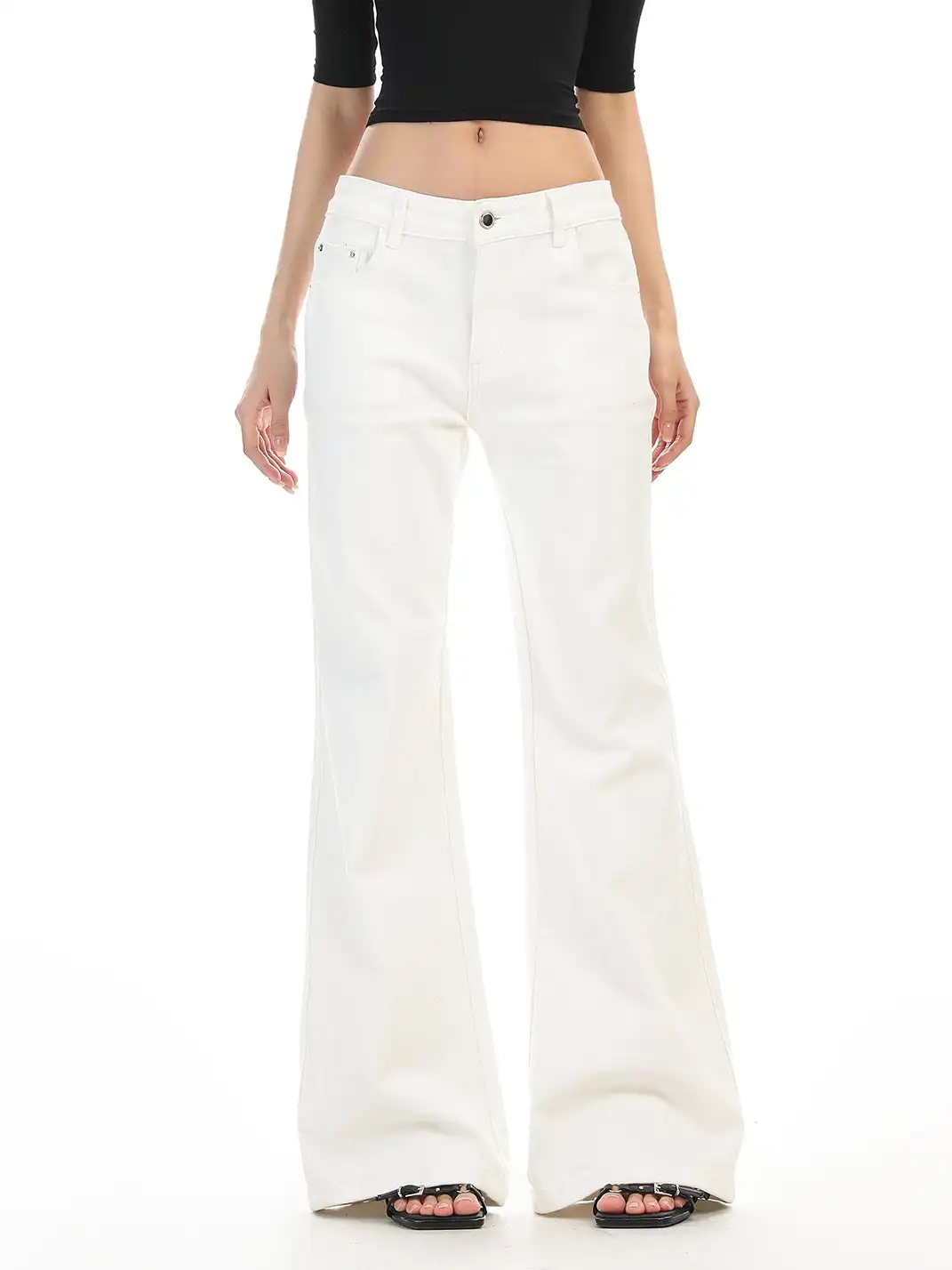 BIGGOLD | Slightly Flared Straight-Leg White Jeans