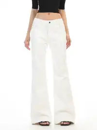 BIGGOLD | Slightly Flared Straight-Leg White Jeans