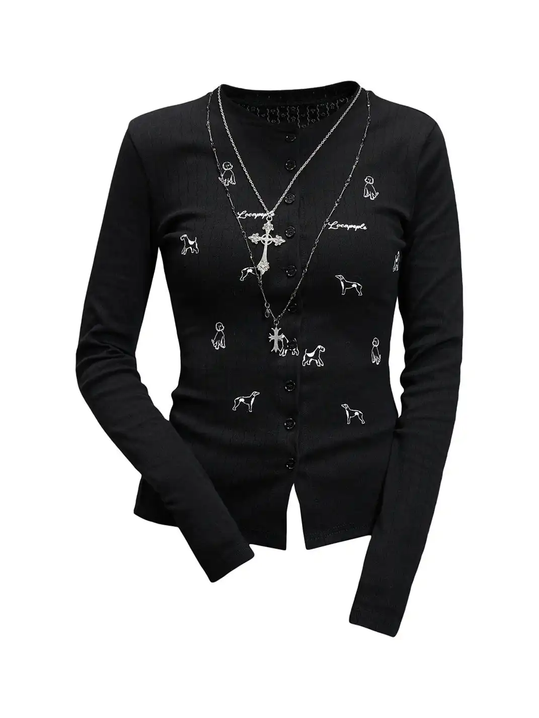 BIGGOLD | Puppy Graffiti Print Long-Sleeve Shirt