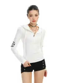 BIGGOLD | Printed Hooded Long-Sleeved Top