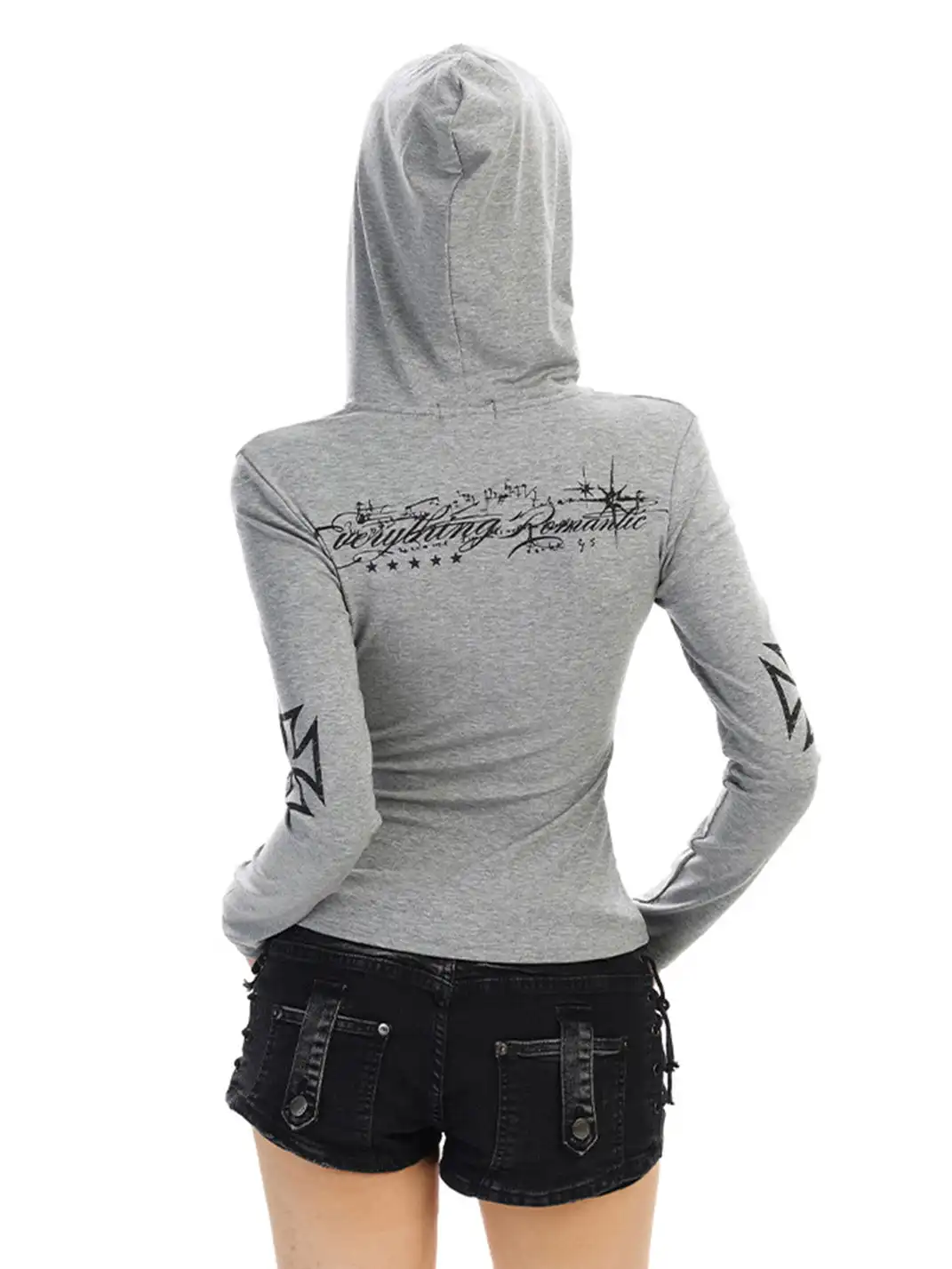 BIGGOLD | Printed Hooded Long-Sleeved Top