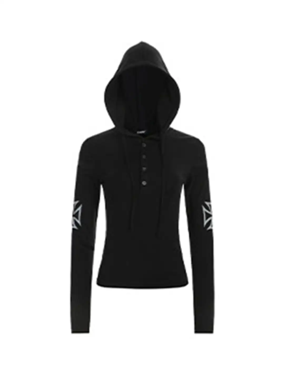BIGGOLD | Printed Hooded Long-Sleeved Top