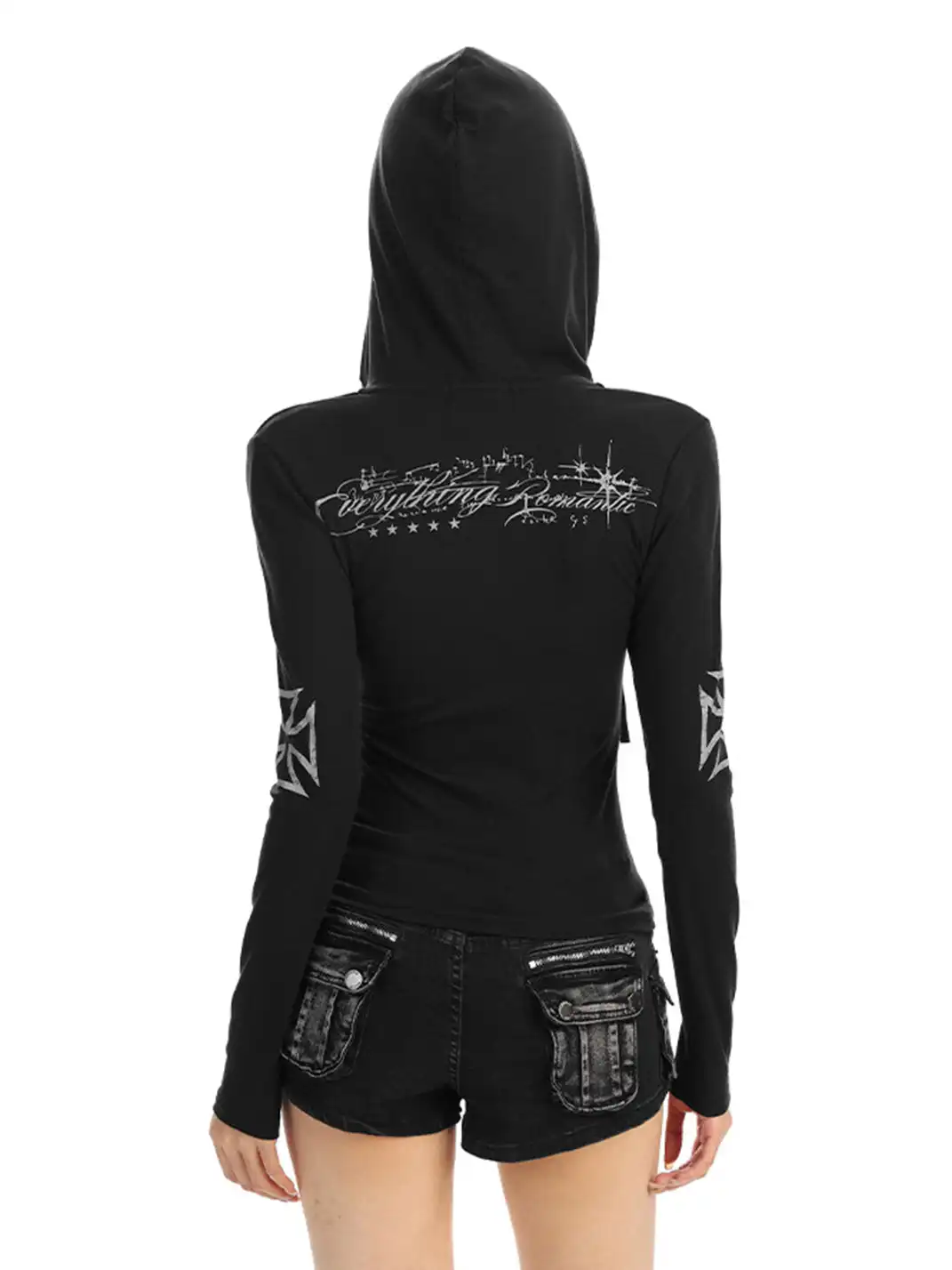 BIGGOLD | Printed Hooded Long-Sleeved Top