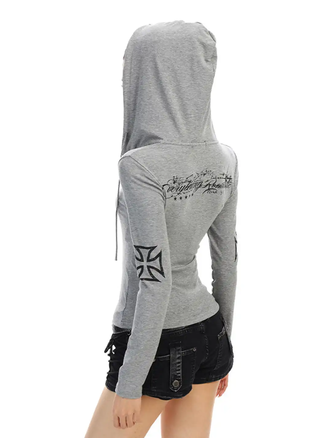 BIGGOLD | Printed Hooded Long-Sleeved Top