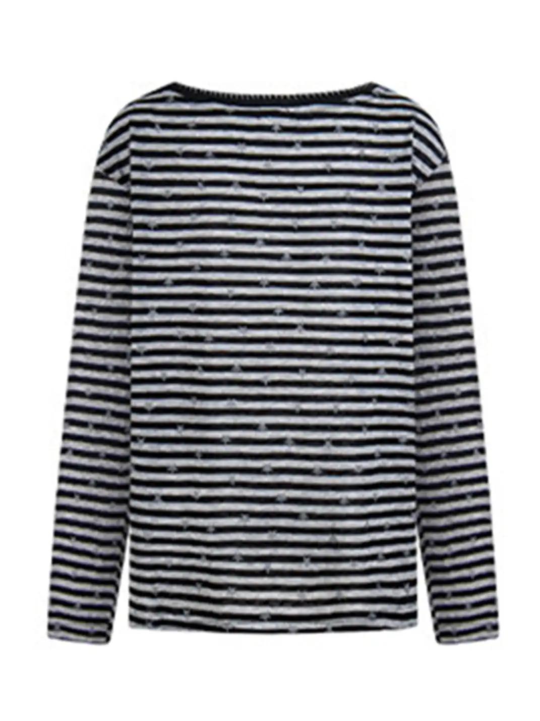 BIGGOLD | Color-Blocked Striped Star Long-Sleeved Top