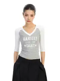BIGGOLD | Polka Dot V-Neck Short-Sleeved T-Shirt