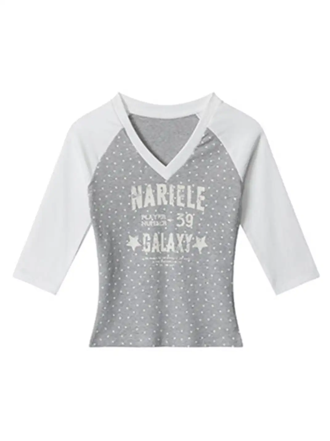 BIGGOLD | Polka Dot V-Neck Short-Sleeved T-Shirt