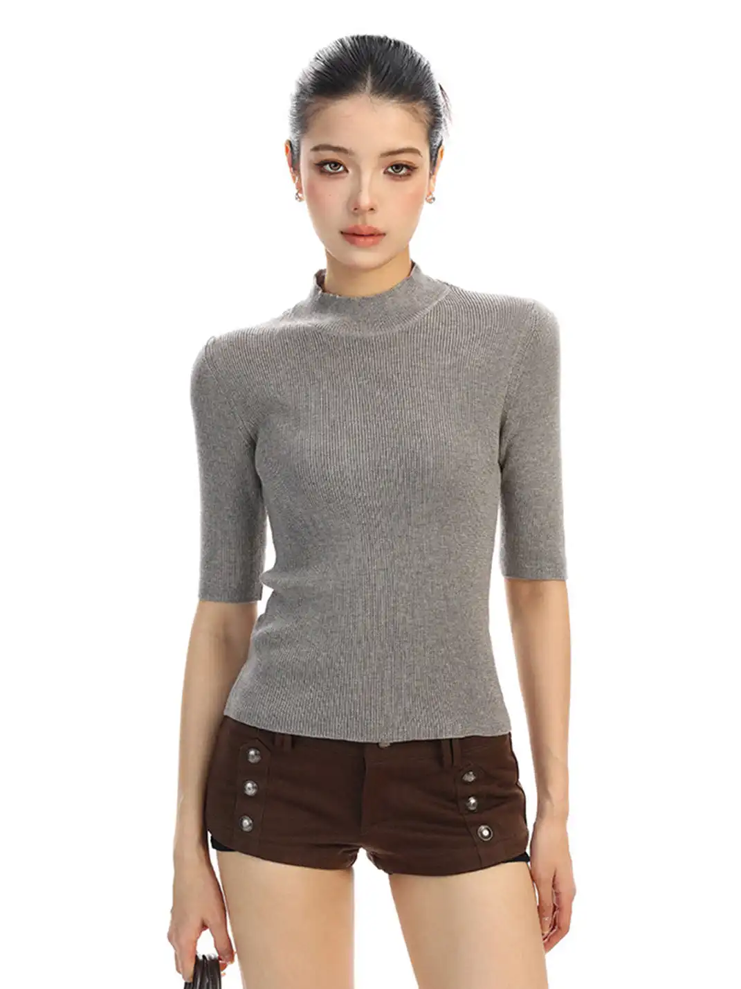 BIGGOLD | Wool Blend Short-Sleeve Knit Sweater