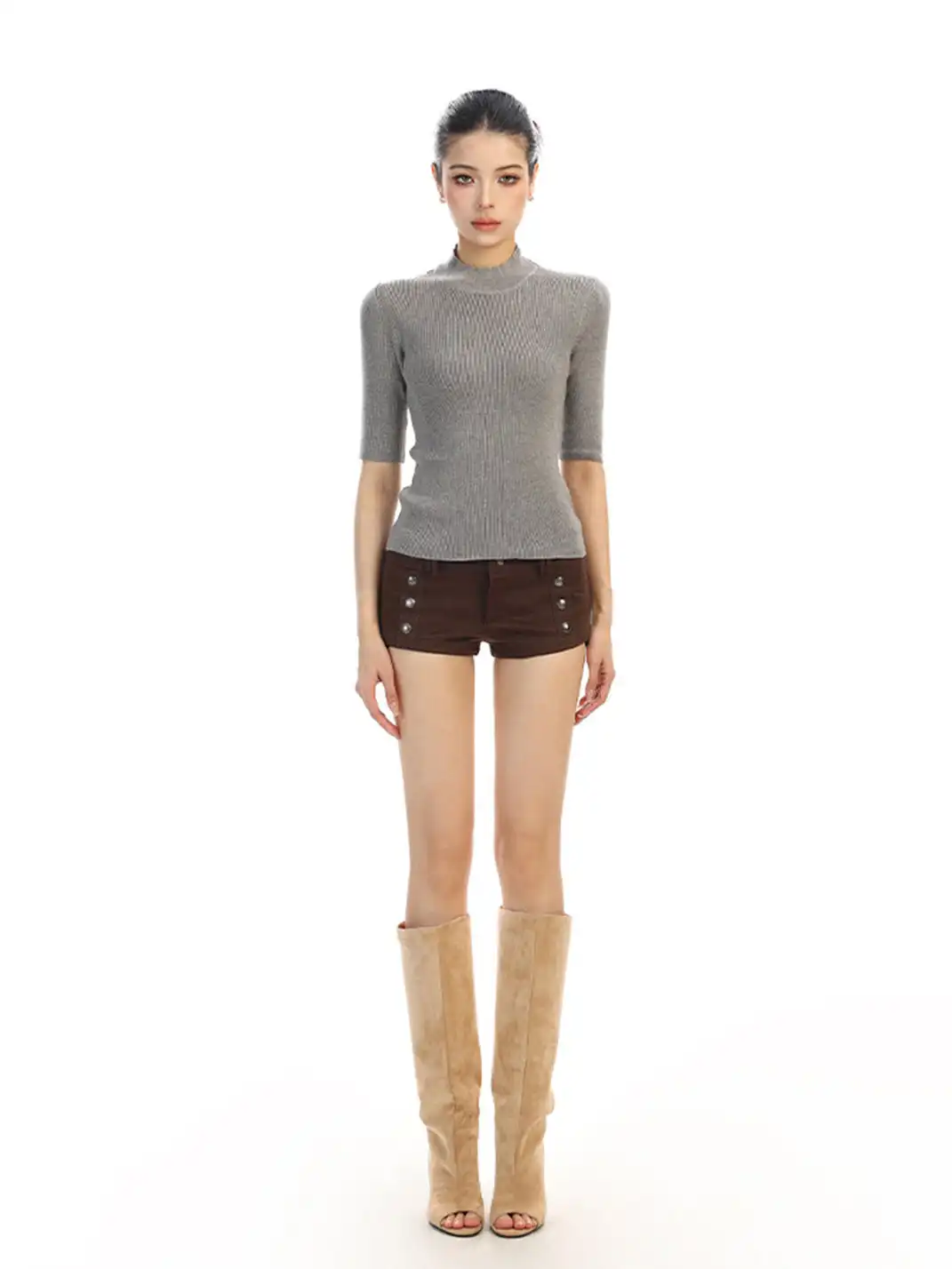 BIGGOLD | Wool Blend Short-Sleeve Knit Sweater
