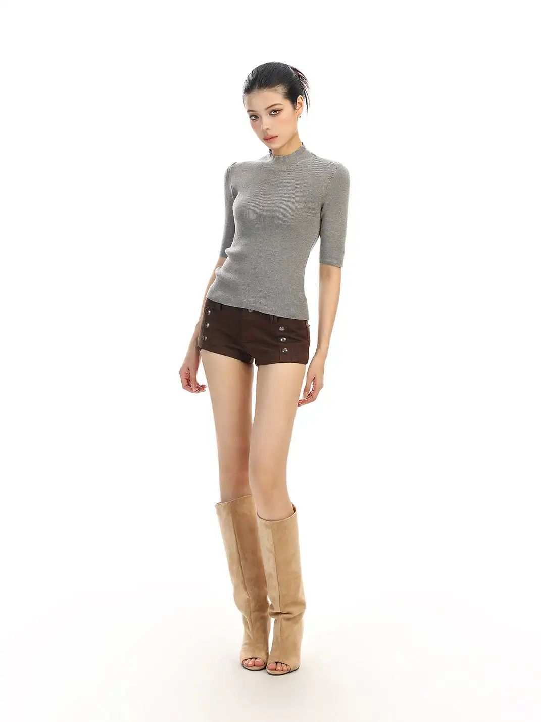 BIGGOLD | Wool Blend Short-Sleeve Knit Sweater
