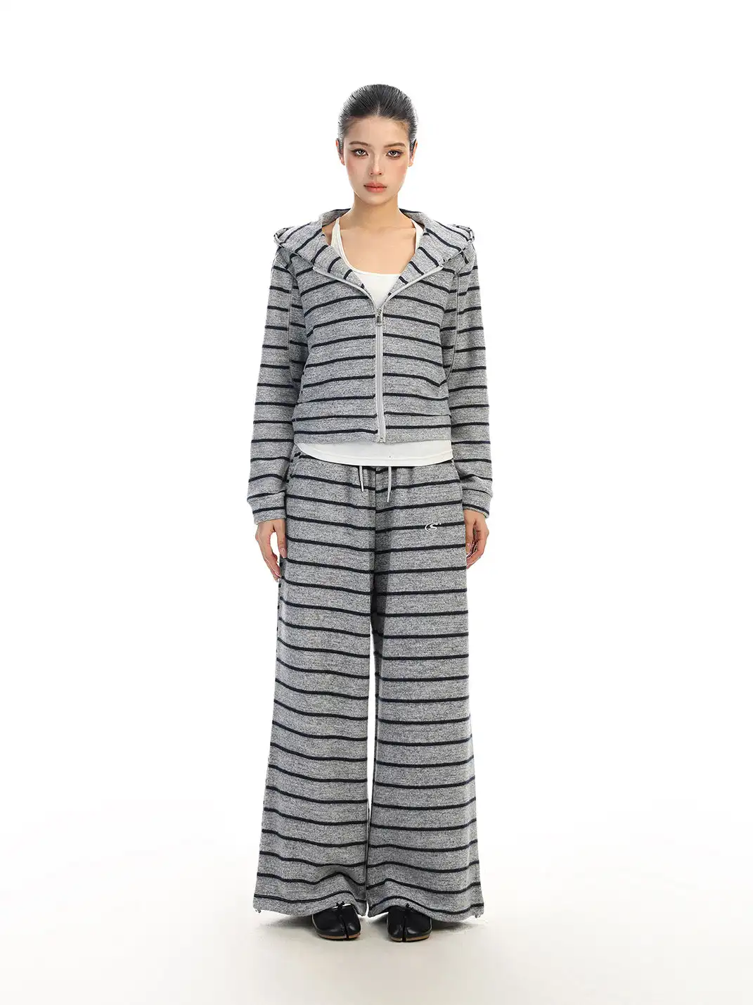 BIGGOLD | Striped Hooded Sweatshirt And Pants Set