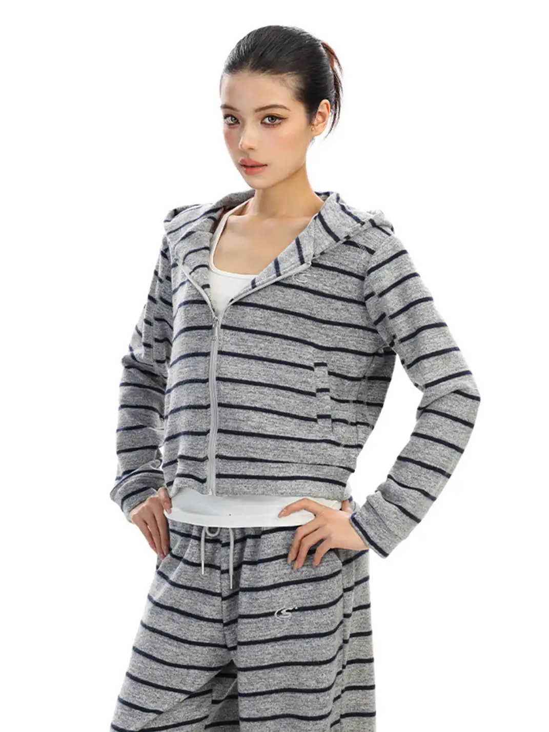 BIGGOLD | Striped Hooded Sweatshirt And Pants Set