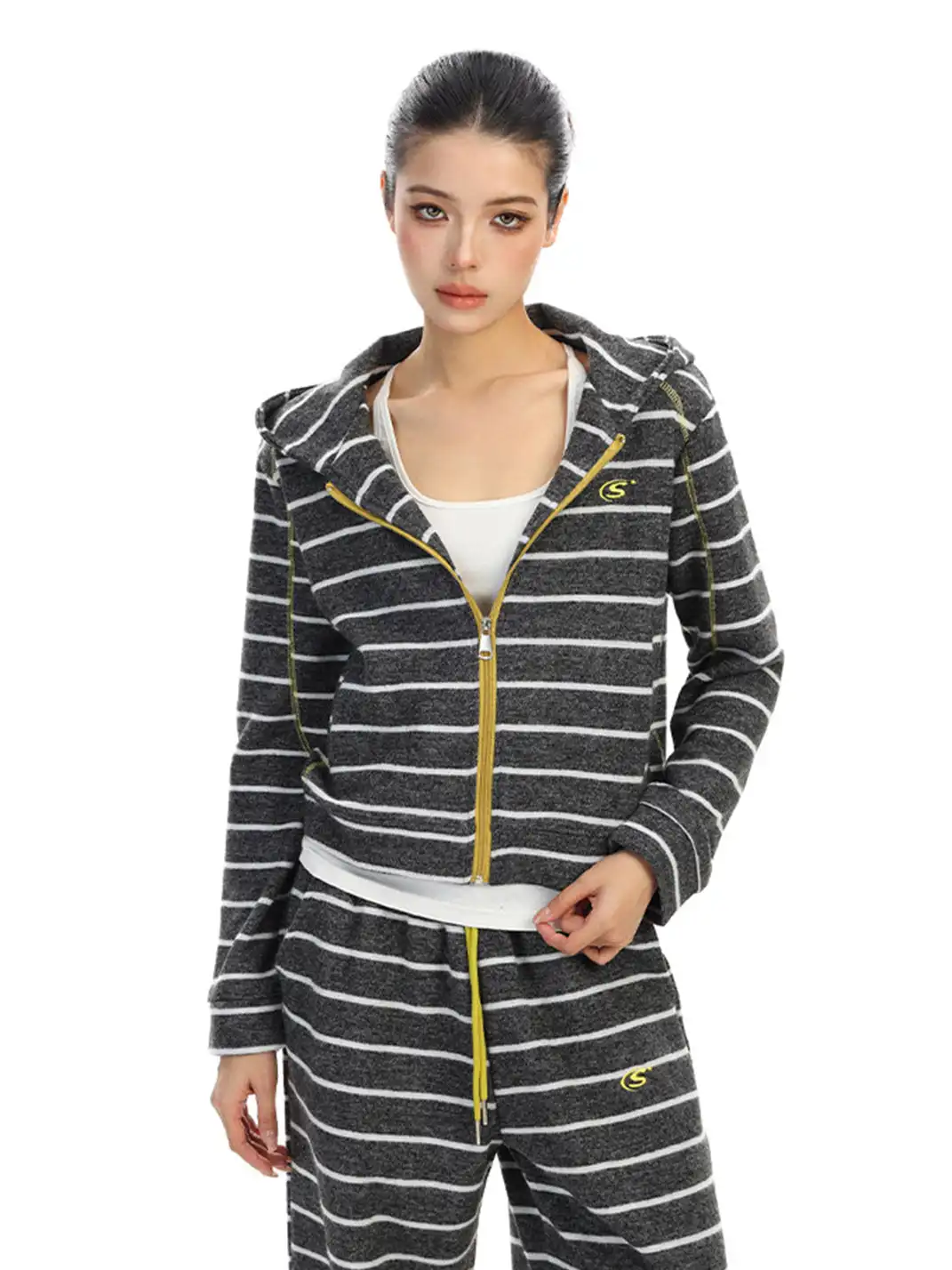 BIGGOLD | Striped Hooded Sweatshirt And Pants Set