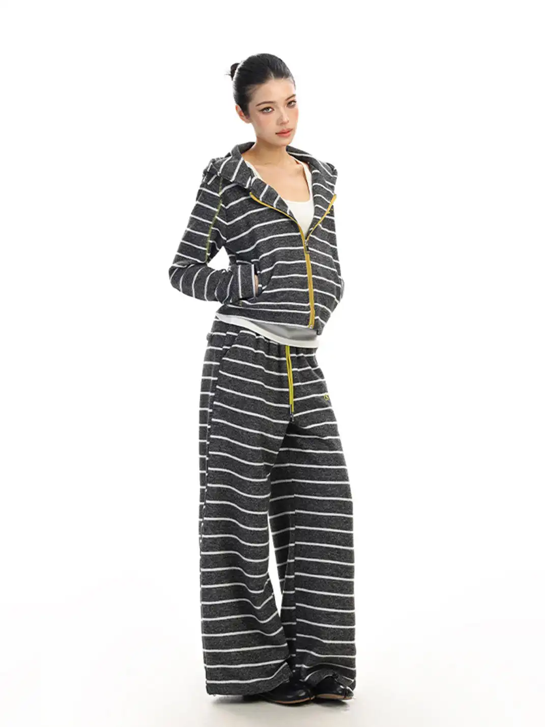 BIGGOLD | Striped Hooded Sweatshirt And Pants Set