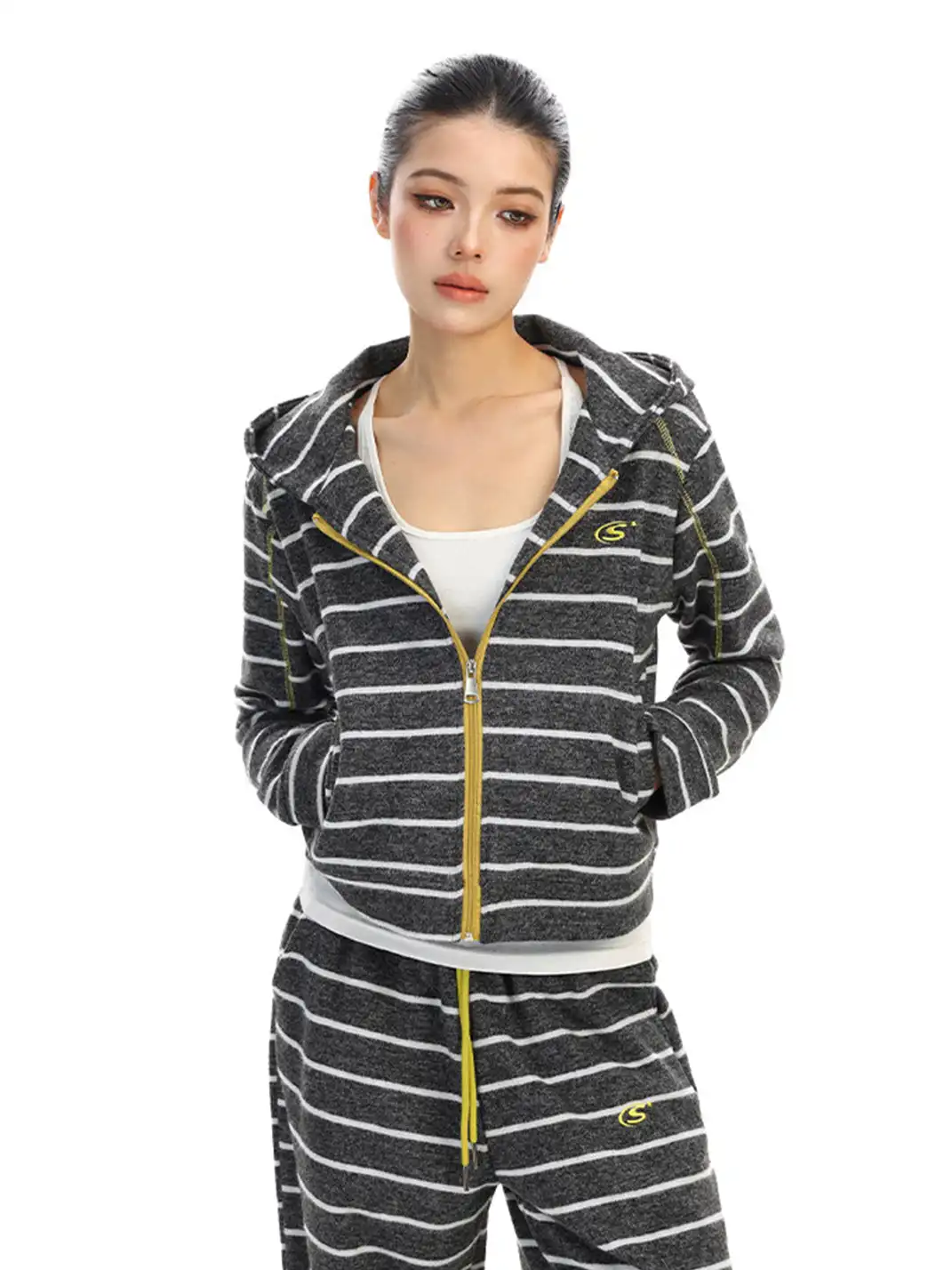 BIGGOLD | Striped Hooded Sweatshirt And Pants Set