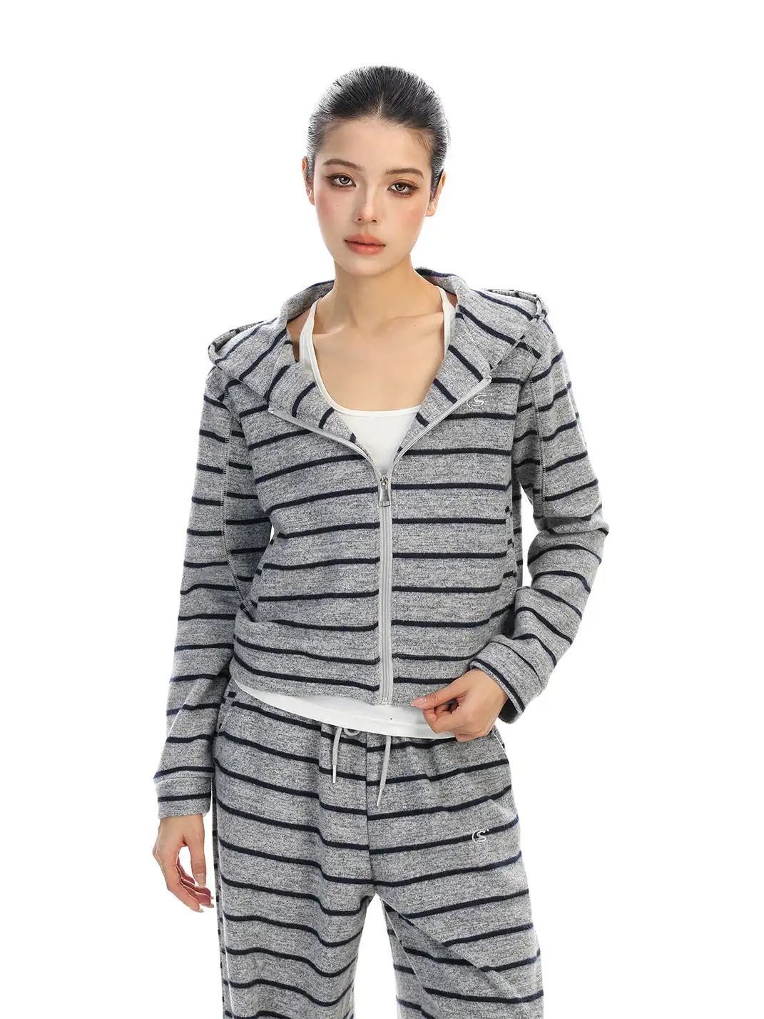 BIGGOLD | Striped Hooded Sweatshirt And Pants Set