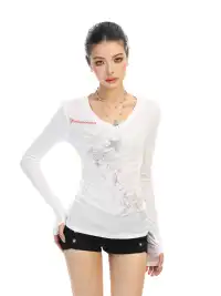 BIGGOLD | Starfish Print V-Neck Long-Sleeve T-Shirt