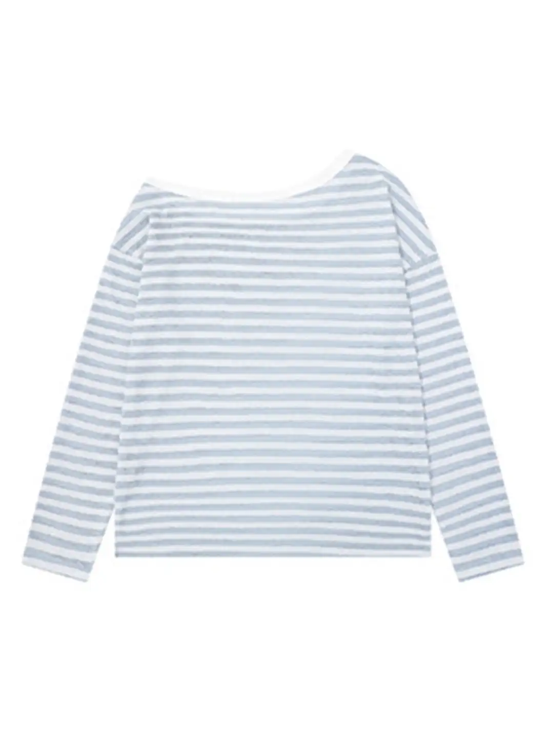 BIGGOLD | Color-Blocked Letter Off-Shoulder Long Sleeve