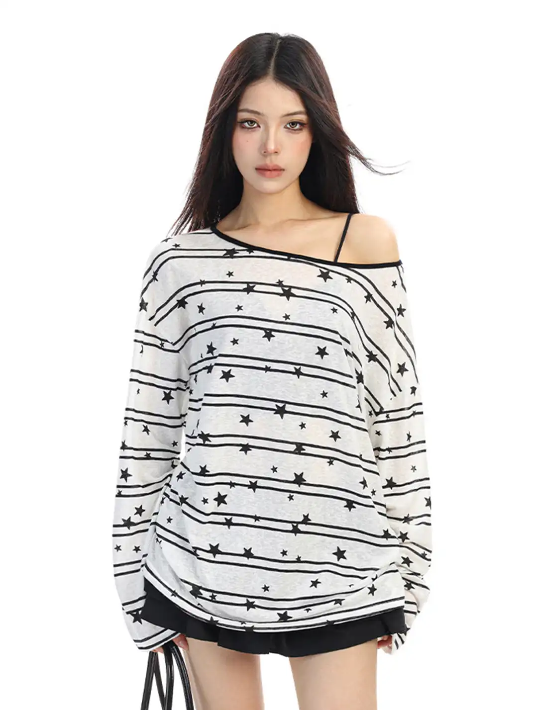 BIGGOLD | All-Over Star Print Off-Shoulder Top