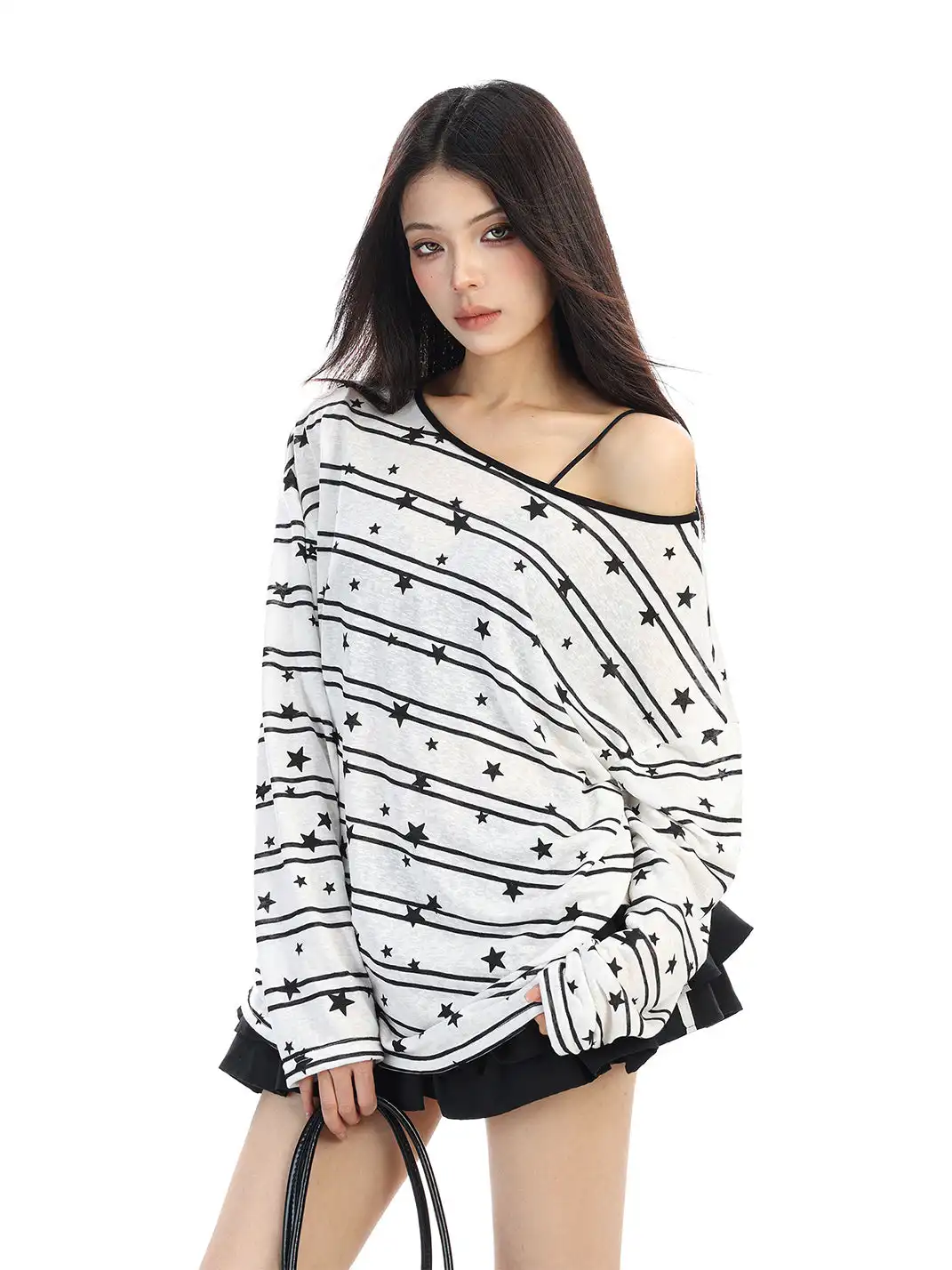 BIGGOLD | All-Over Star Print Off-Shoulder Top