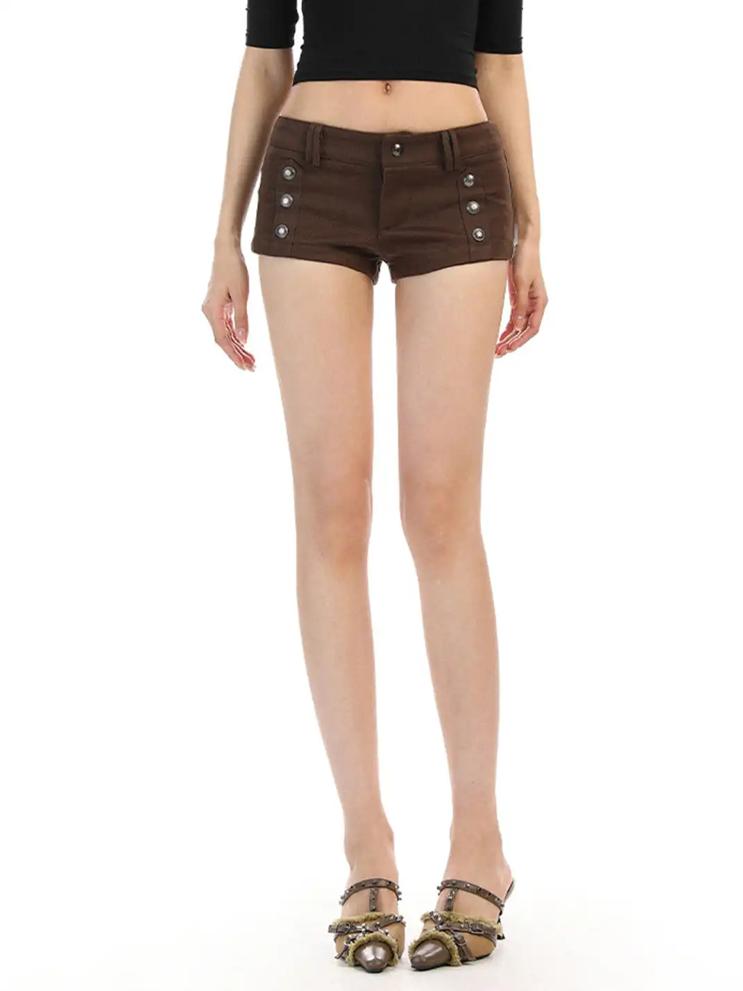 BIGGOLD | Double-Breasted Shorts