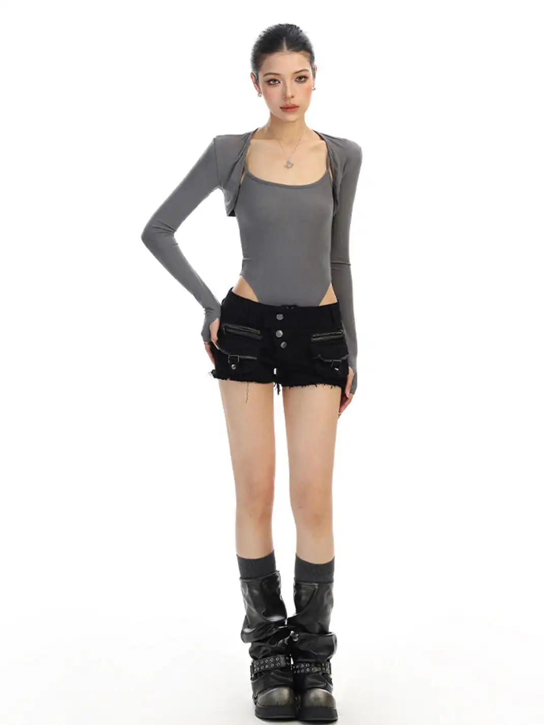 BIGGOLD | Two-Piece Bodysuit & Long-Sleeved Shrugs