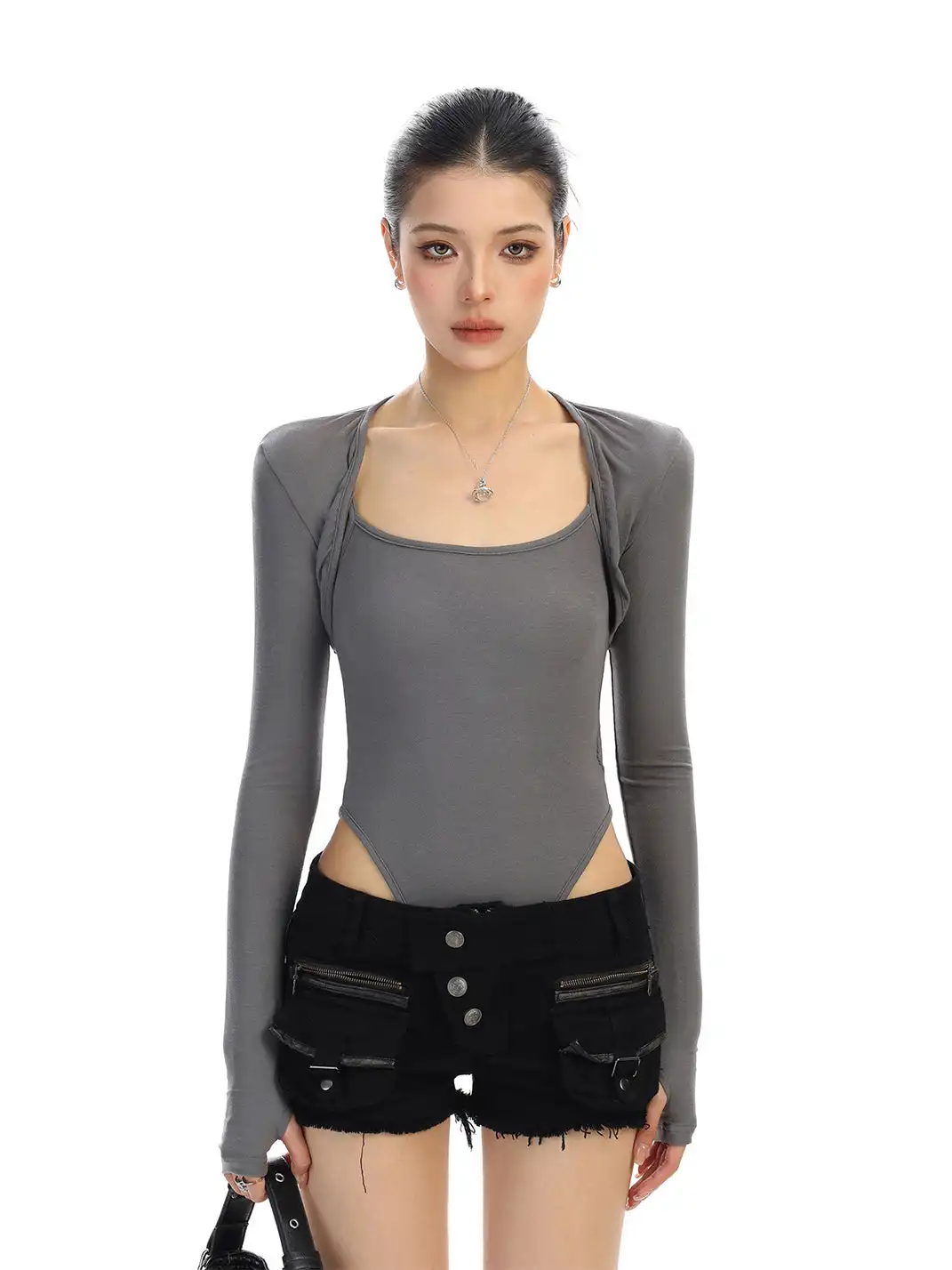 BIGGOLD | Two-Piece Bodysuit & Long-Sleeved Shrugs