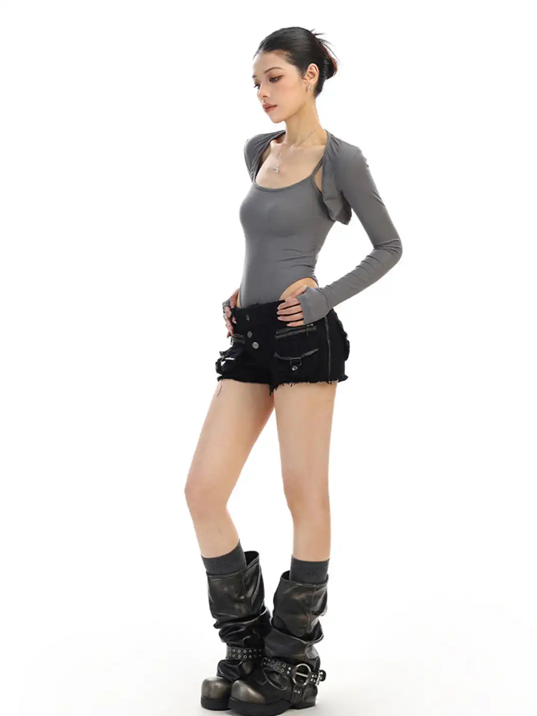 BIGGOLD | Two-Piece Bodysuit & Long-Sleeved Shrugs