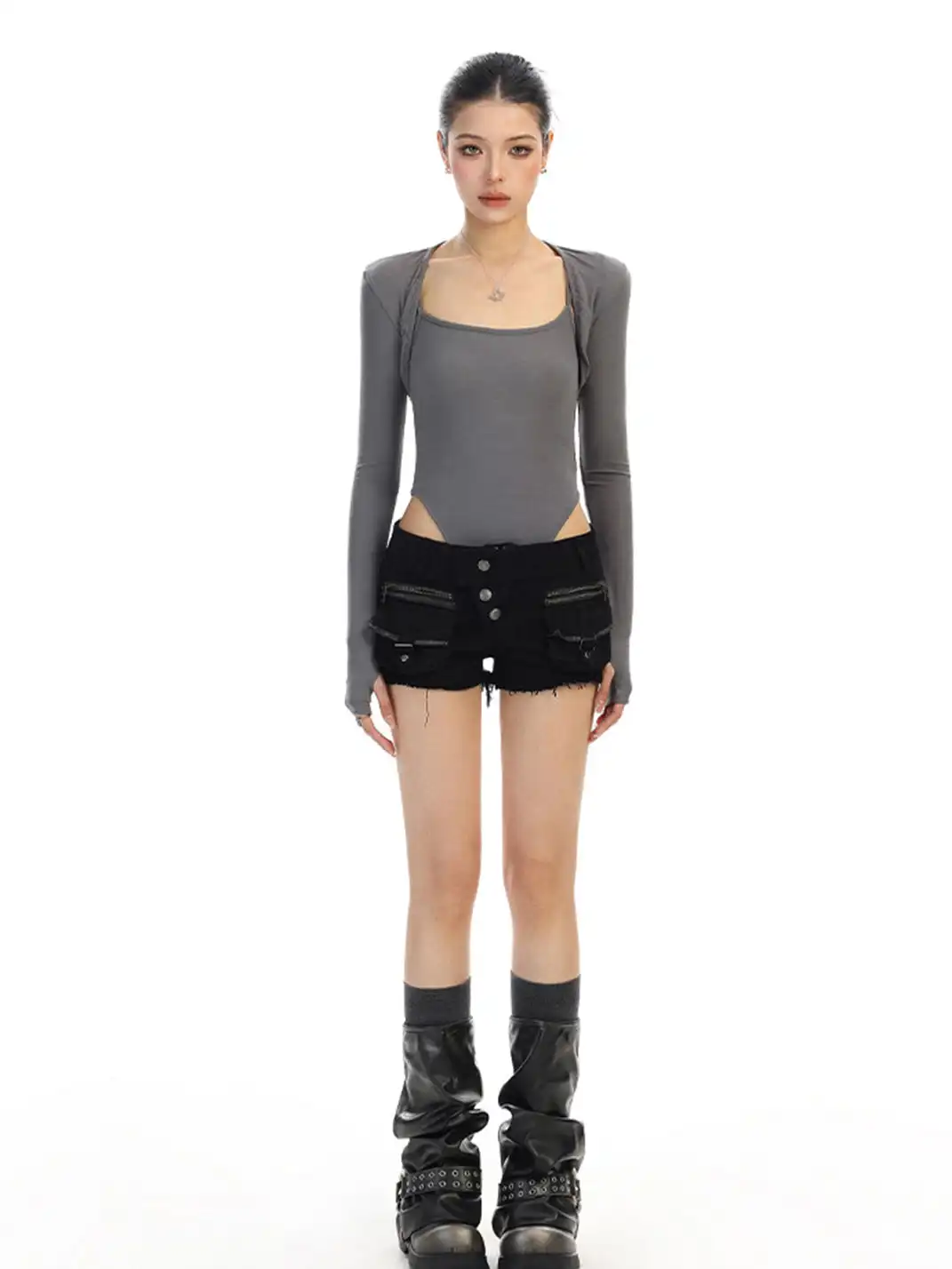 BIGGOLD | Two-Piece Bodysuit & Long-Sleeved Shrugs