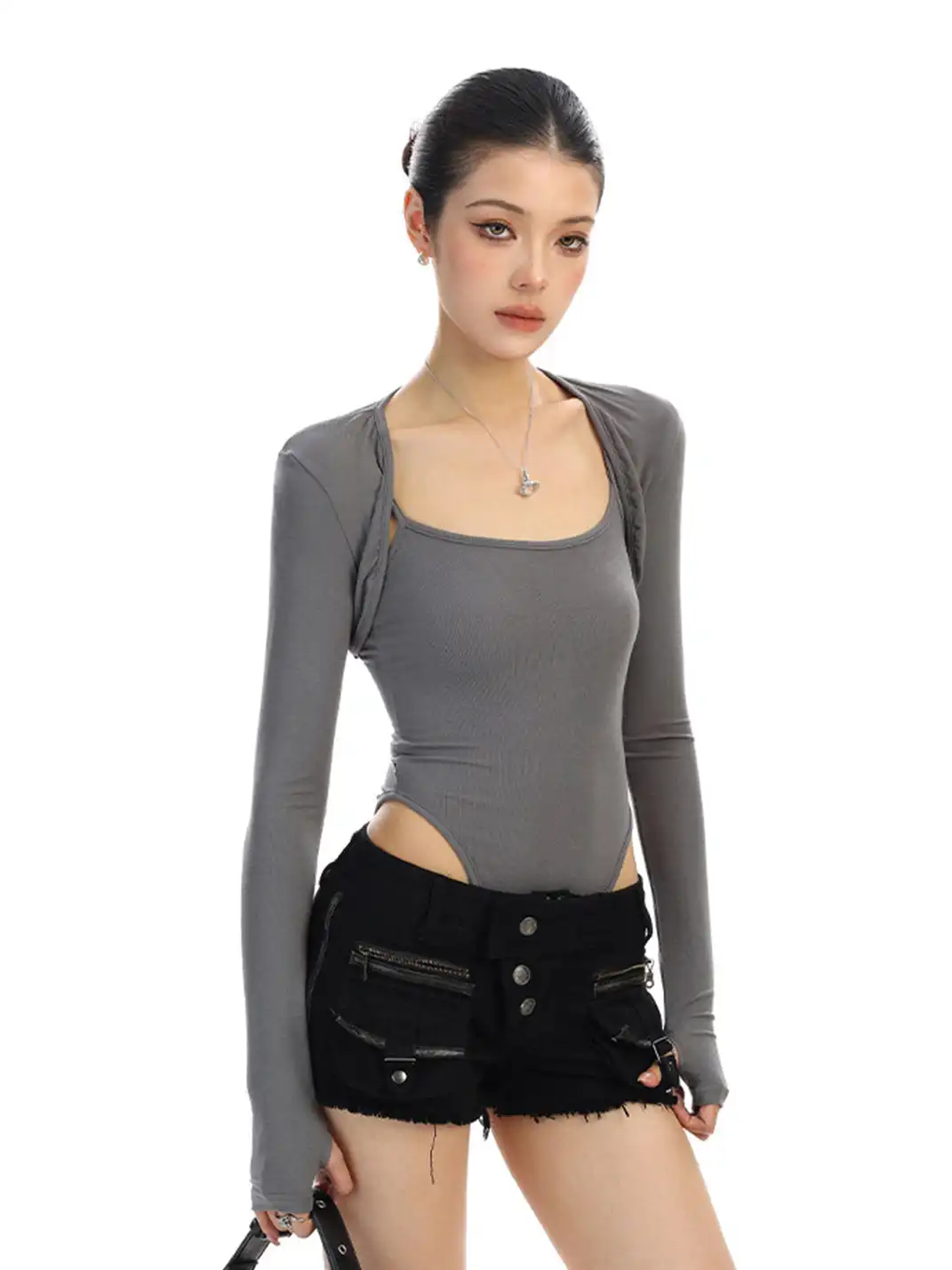 BIGGOLD | Two-Piece Bodysuit & Long-Sleeved Shrugs