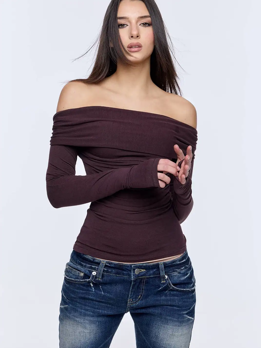 BUM STUDIO | Tencel Wool Faux Two-Piece Waist-Cinching Top