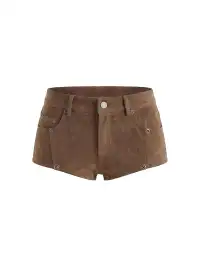 BUM STUDIO | Suede Patchwork Low-Rise Shorts