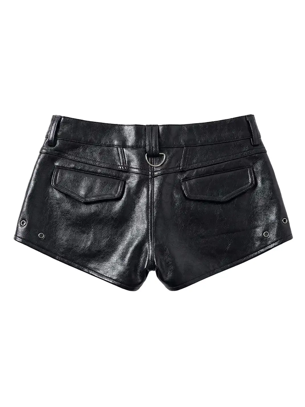 BUM STUDIO | Oil-Wax Textured Patchwork Leather Shorts