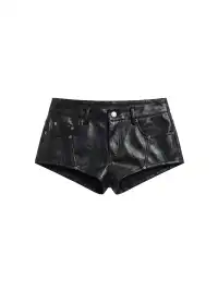 BUM STUDIO | Oil-Wax Textured Patchwork Leather Shorts