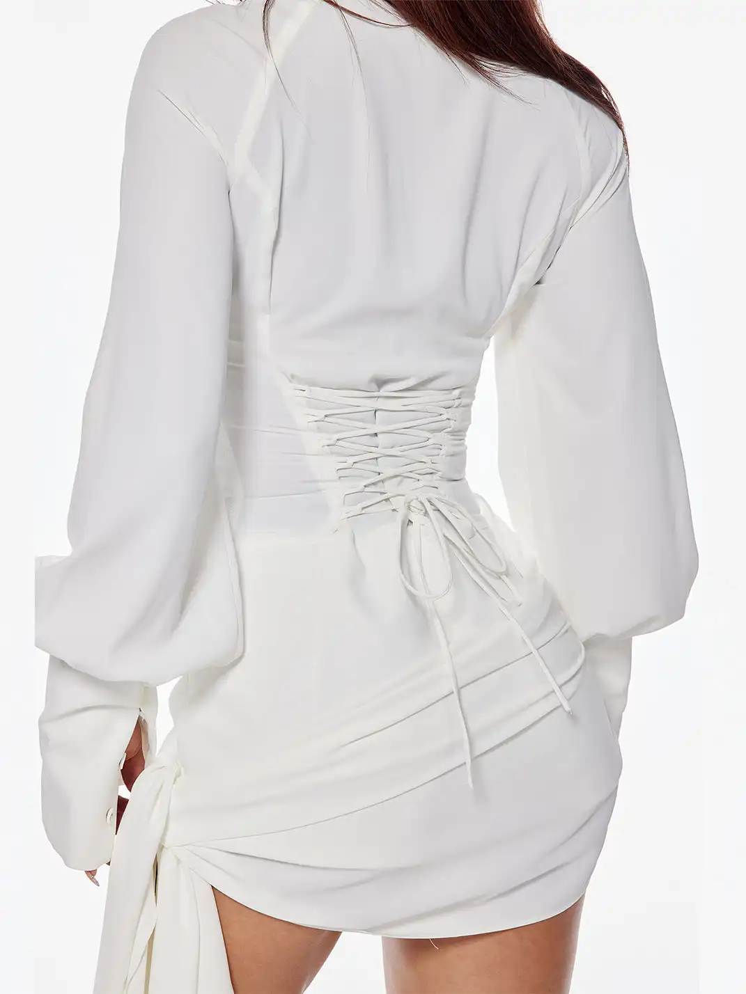 BUM STUDIO | Waist-Cinching Belted Patchwork Dress