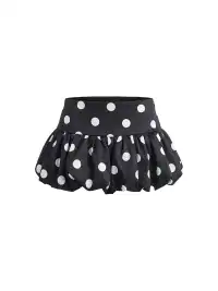 BUM STUDIO | Polka Dot Satin Patchwork Skirt