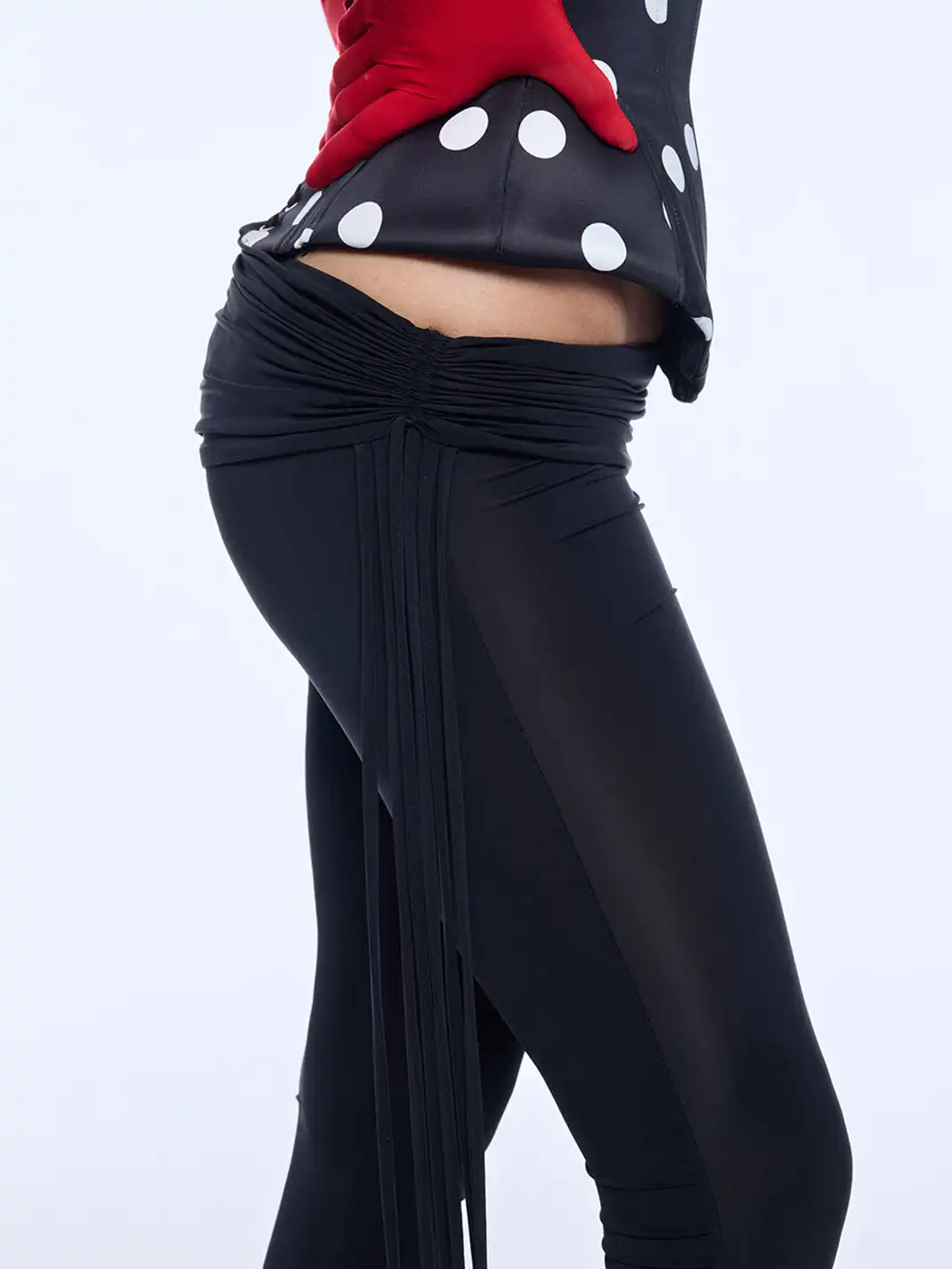 BUM STUDIO | Irregular Waistband Beaded Flared Trousers