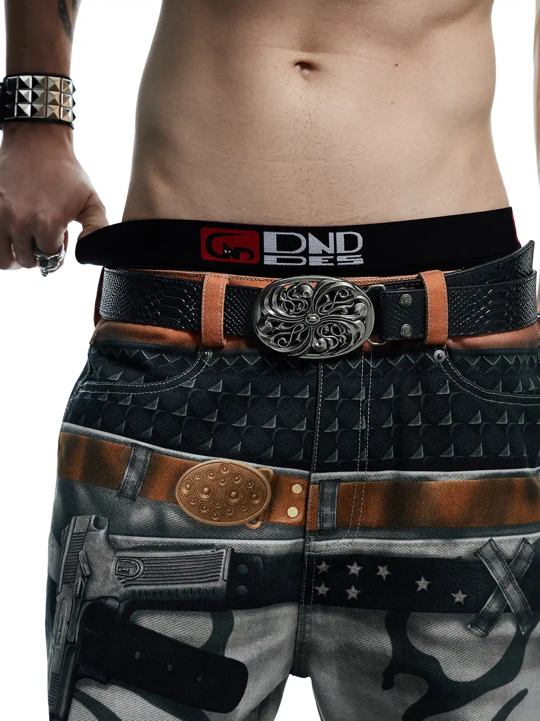 DND4DES | Snake-Print Heavy-Duty Top-Grain Cowhide Belt