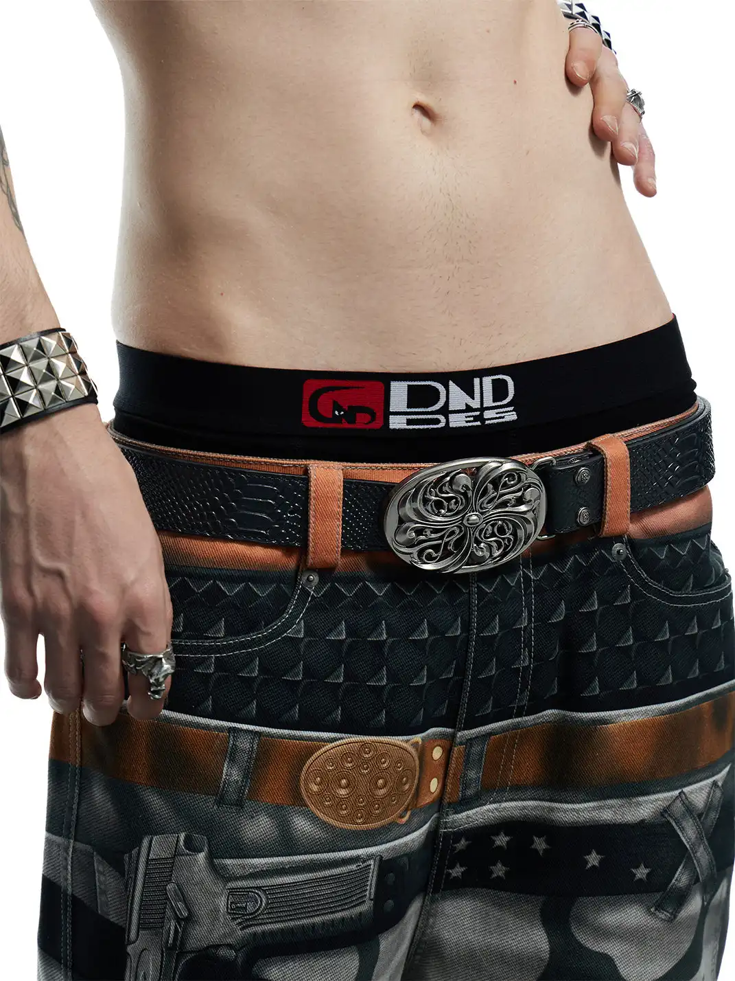 DND4DES | Snake-Print Heavy-Duty Top-Grain Cowhide Belt