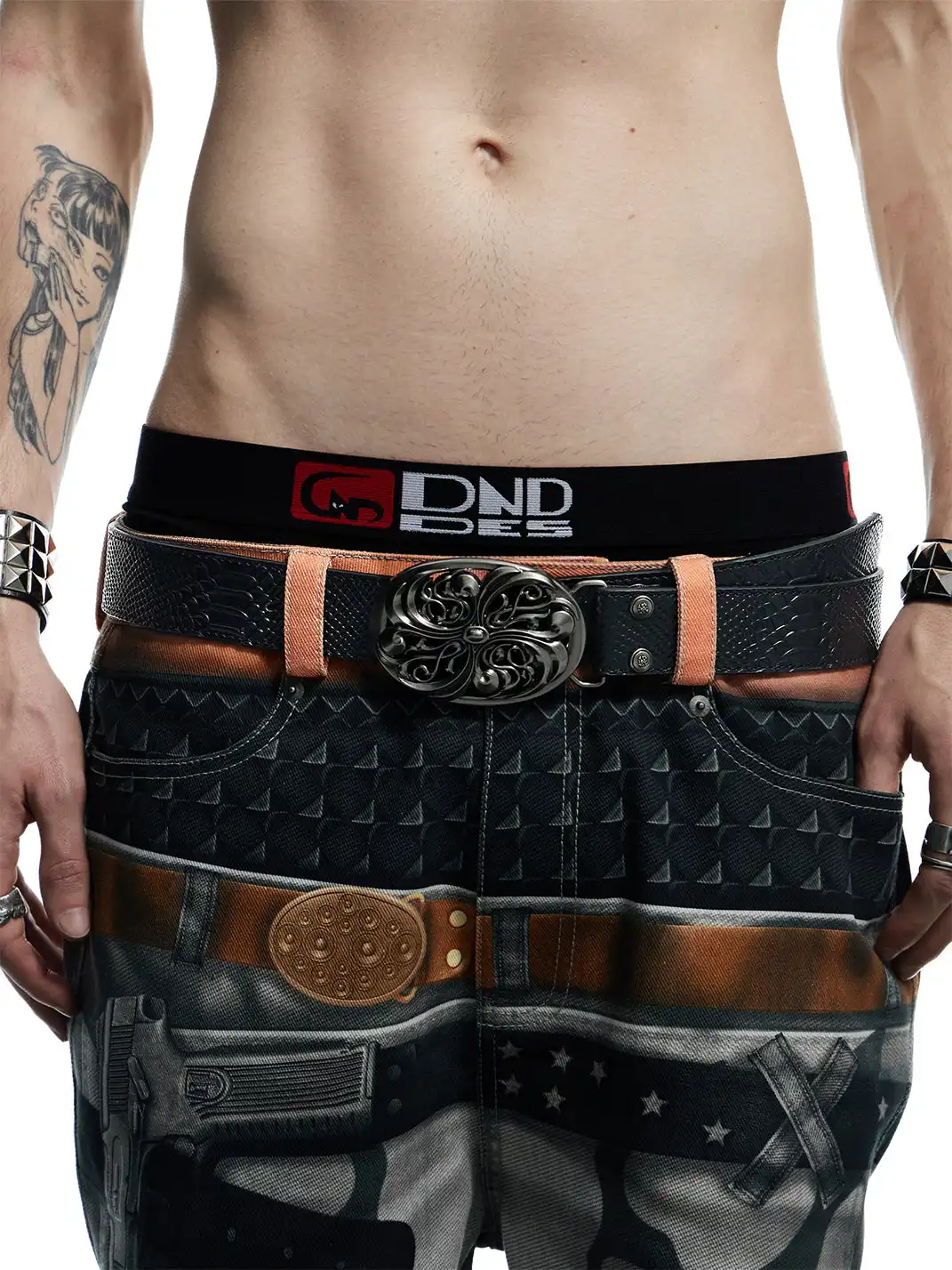 DND4DES | Snake-Print Heavy-Duty Top-Grain Cowhide Belt