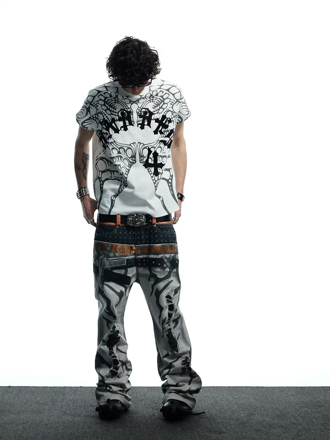 DND4DES | Snake-Print Heavy-Duty Top-Grain Cowhide Belt