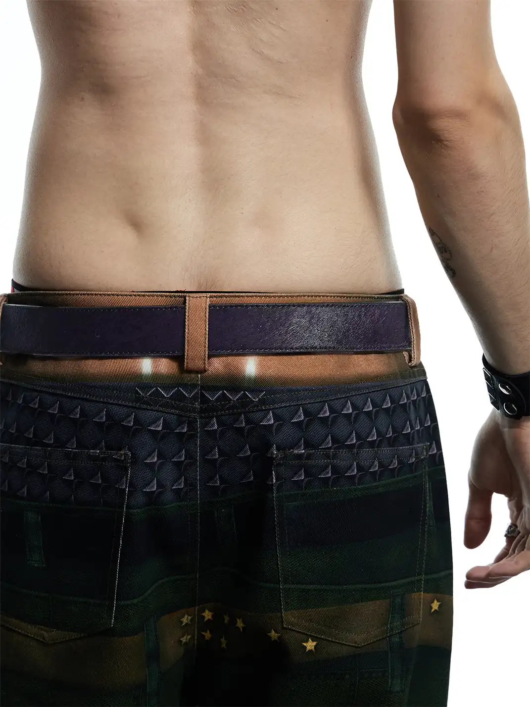 DND4DES | Embossed Cowhide Leather Belt-Purple