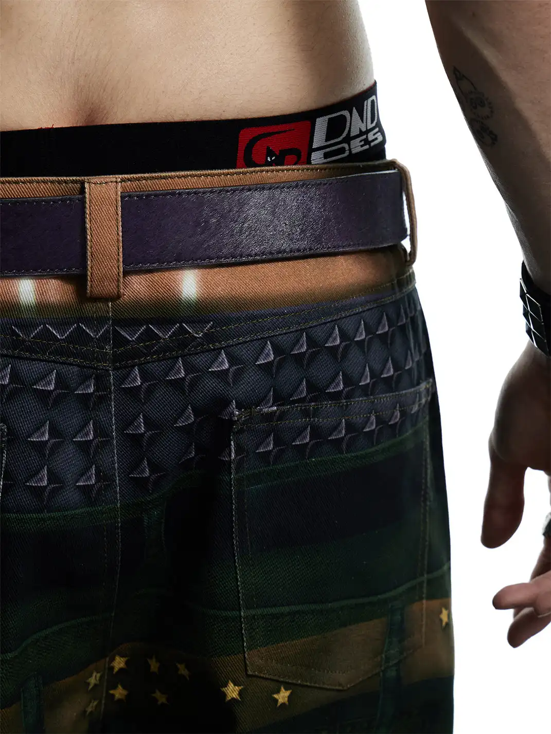 DND4DES | Embossed Cowhide Leather Belt-Purple