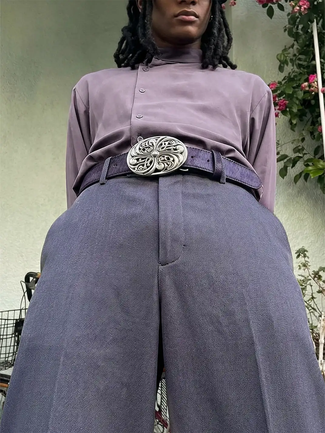 DND4DES | Embossed Cowhide Leather Belt-Purple