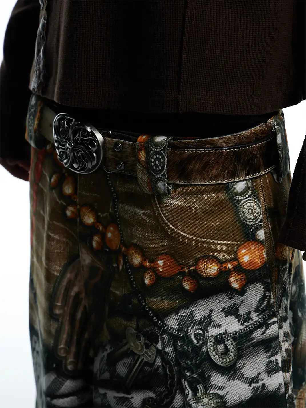 DND4DES | Brown Horsehair Cowhide Belt